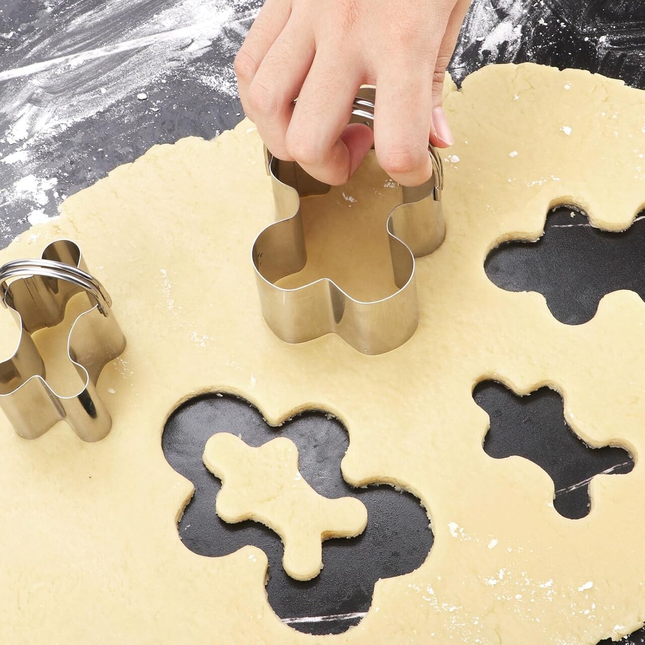 Square Biscuit Cutter Set – 4 Pcs Stainless Steel Cookies Cutter with Handle